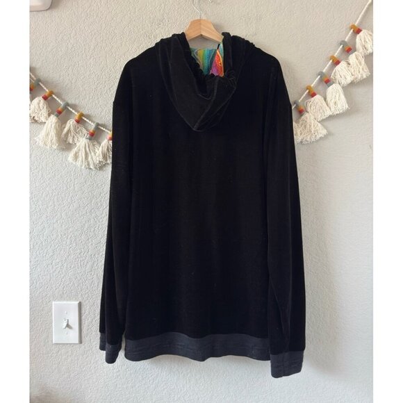 Coogie Black Velour Zip Up Jacket Tracksuit Sporty 3D Knit Multicolor Casual 3XL - Picture 3 of 10